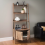 Tall 2-Door Ladder Bookcase - 4-Tier Shelves Display Storage Unit 1