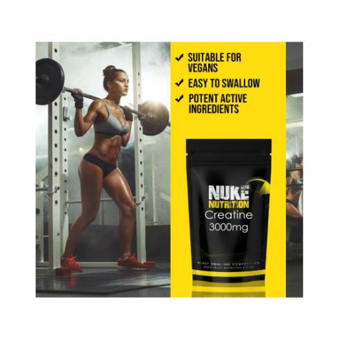 Pure Nuke Nutrition Creatine Tablets 3000mg - 120 Tablets - Pure 1