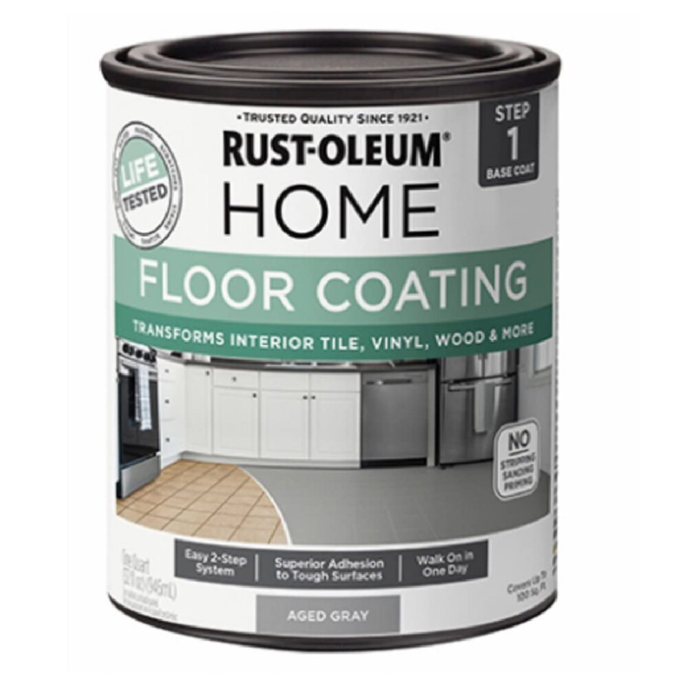 RustOleum 365929 Floor Coating Base Coat Aged Gray Quart