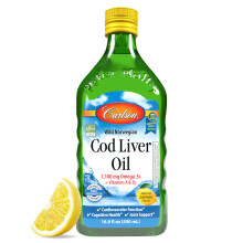 Carlson Cod Liver Oil 1100 mg Omega3s Liquid Fish Oil Supplement WildCaught Norwegian Arctic Sustainably Sourced Nordic