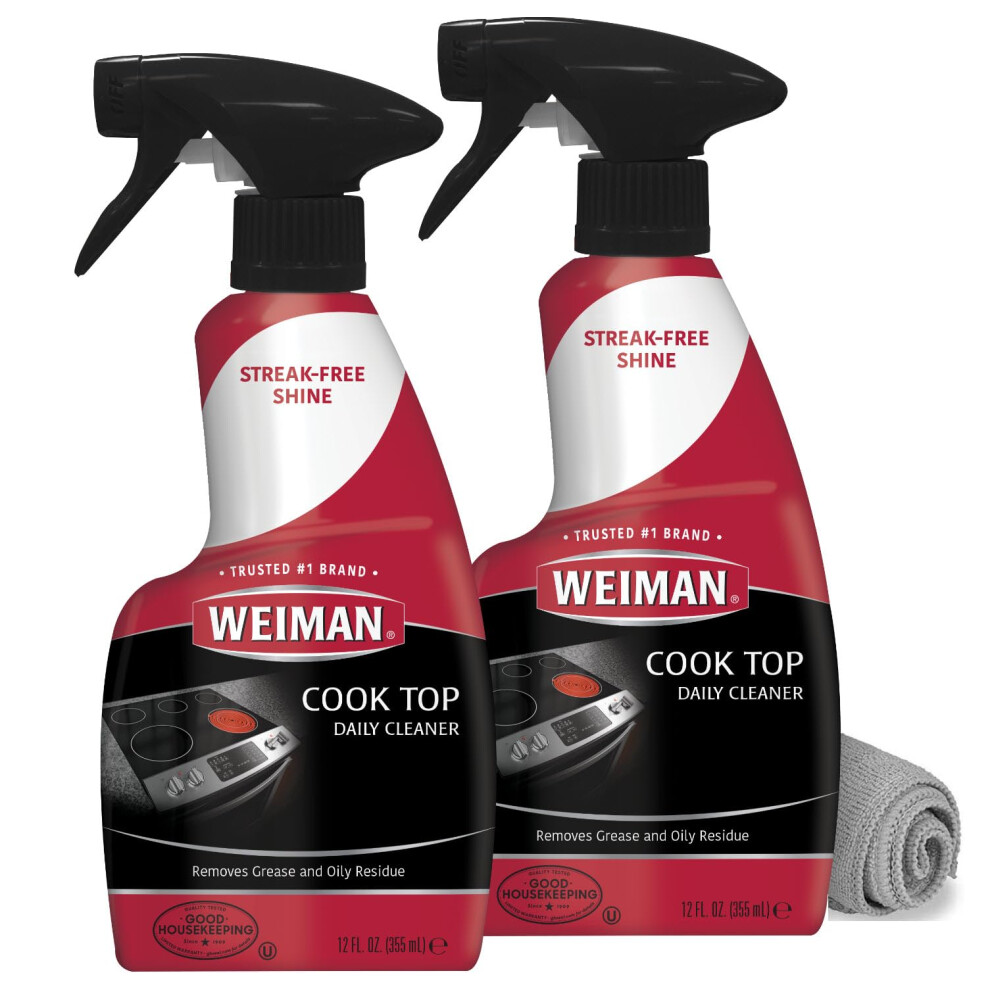 Weiman Ceramic and Glass Stovetop Cleaner  12 Ounce 2 Pack  Daily Use Professional Home Kitchen Cooktop Cleaner and Polish