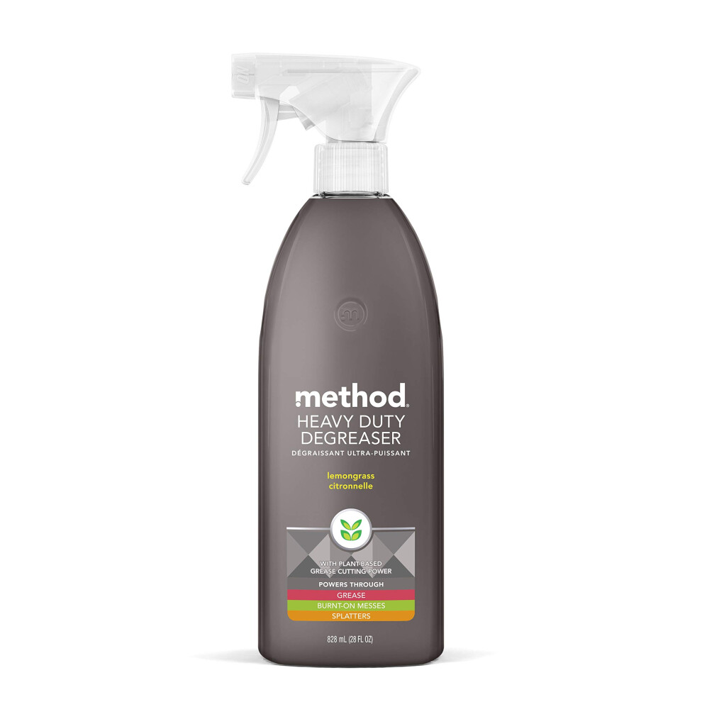 Method Heavy Duty Degreaser  Lemongrass Scent  Oven Cleaner  Stove Top Cleaner  28 Oz Spray Bottle Pack of 1 Packaging may v