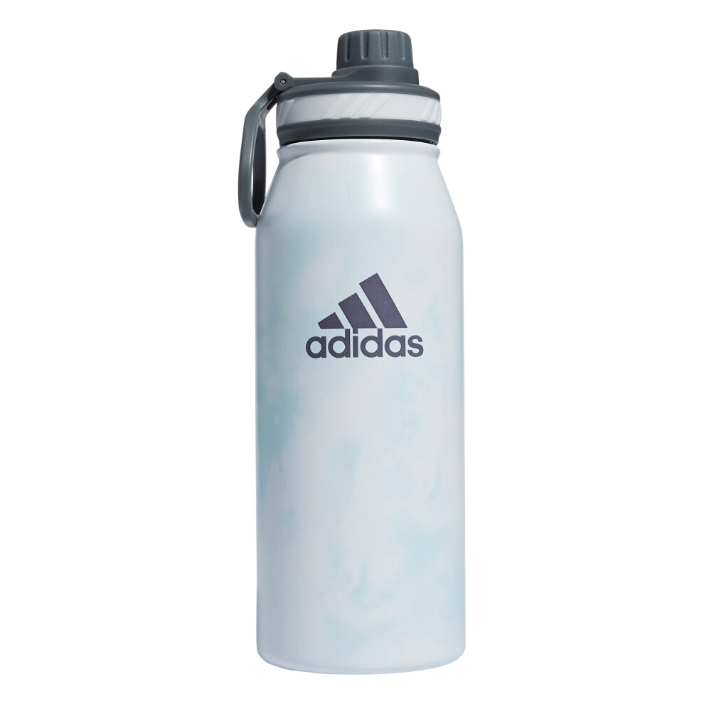 adidas Unisex 1 Liter 32 oz Metal Water Bottle  Stone Wash Almost BlueWhiteOnix GreyWhite  One Size