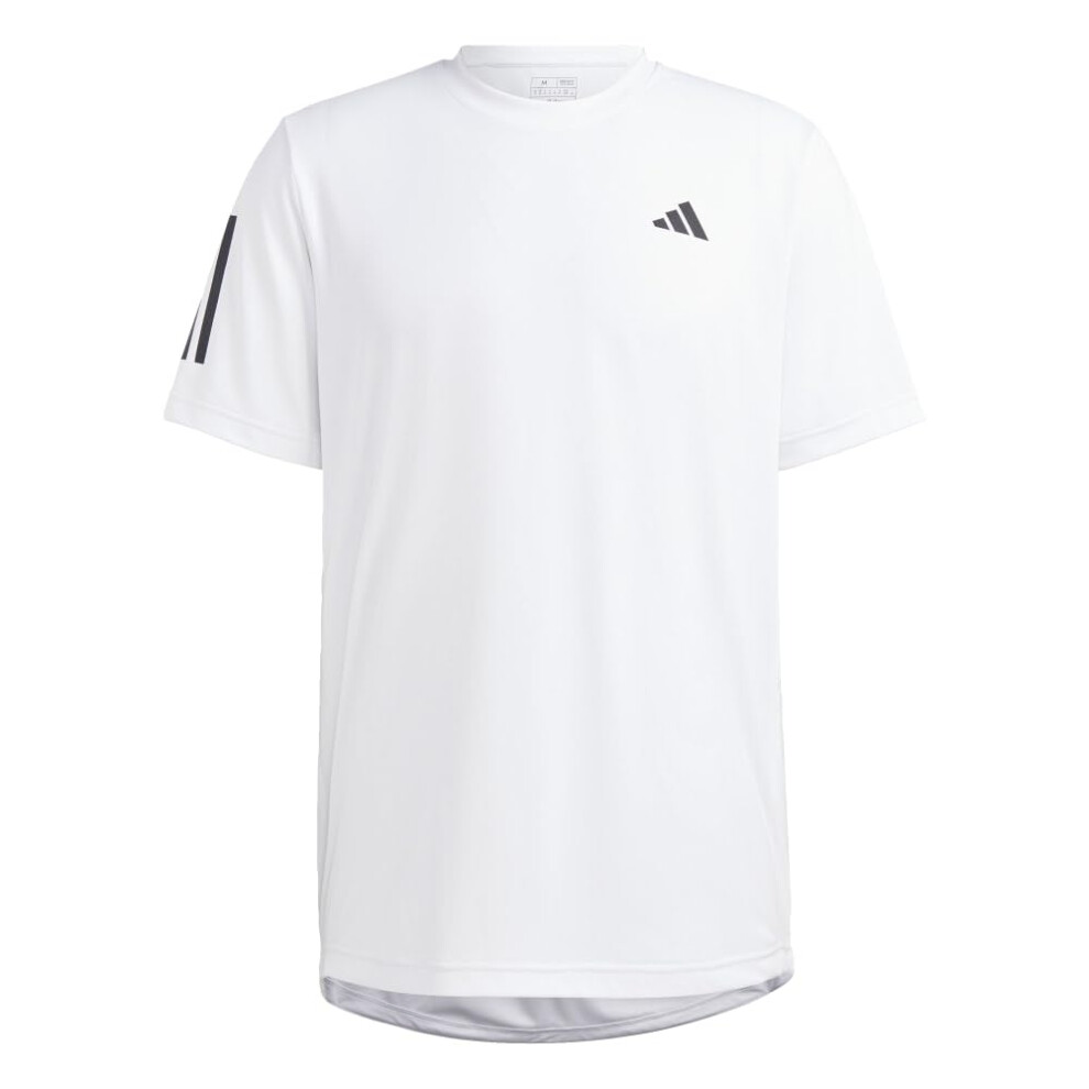 adidas Mens Club 3Stripes Tennis TShirt  White  Medium