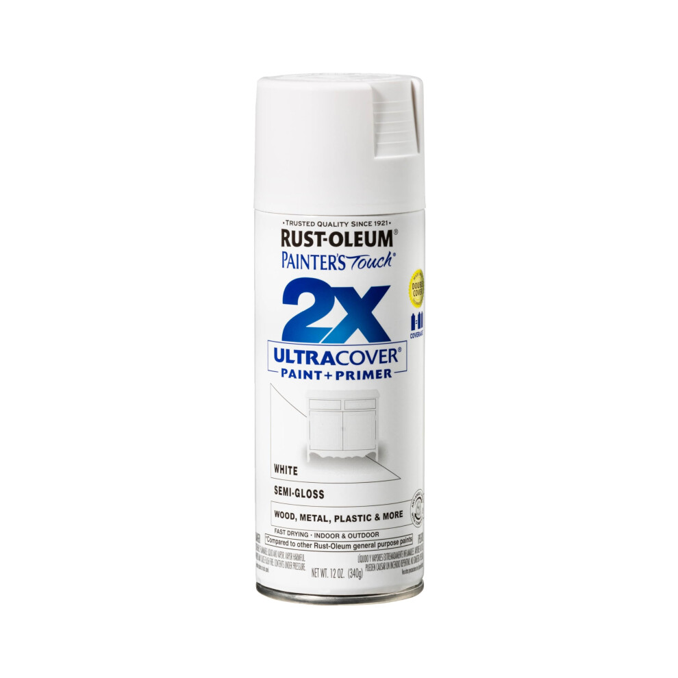 RustOleum 334098 Painters Touch 2X Ultra Cover Spray Paint  12 oz  SemiGloss White