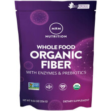 MRM Nutrition Whole Food Organic Fiber with Enzymes Prebiotics Insoluble Soluble fibers Digestive Health Regularity