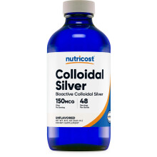 Nutricost Colloidal Silver 8oz 150mcg  Cobalt Blue Glass Bottles  BioActive Colloidal Silver
