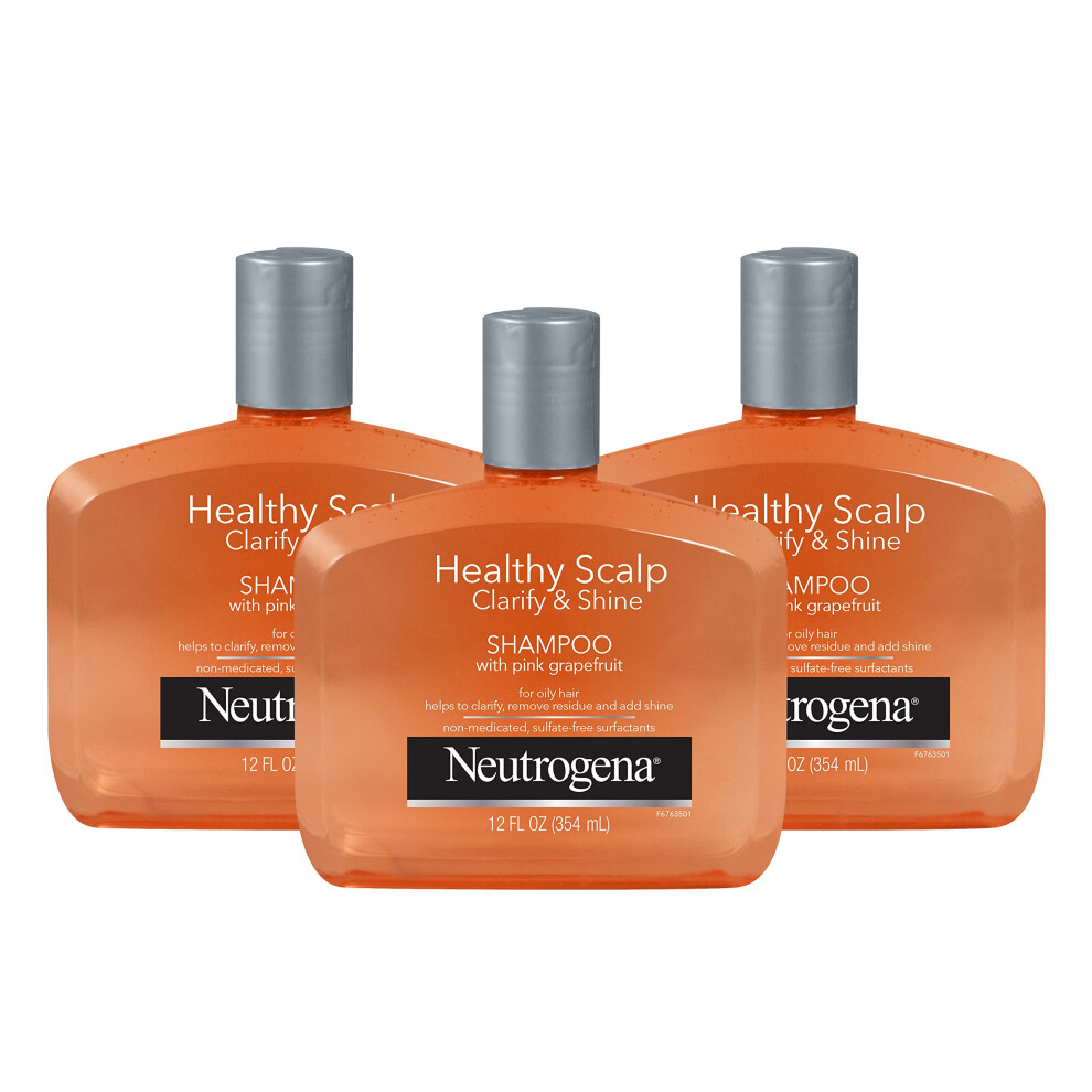 Neutrogena Exfoliating Healthy Scalp Clarify  Shine Shampoo for Oily Hair and Scalp  AntiResidue Shampoo with Pink Grapefruit