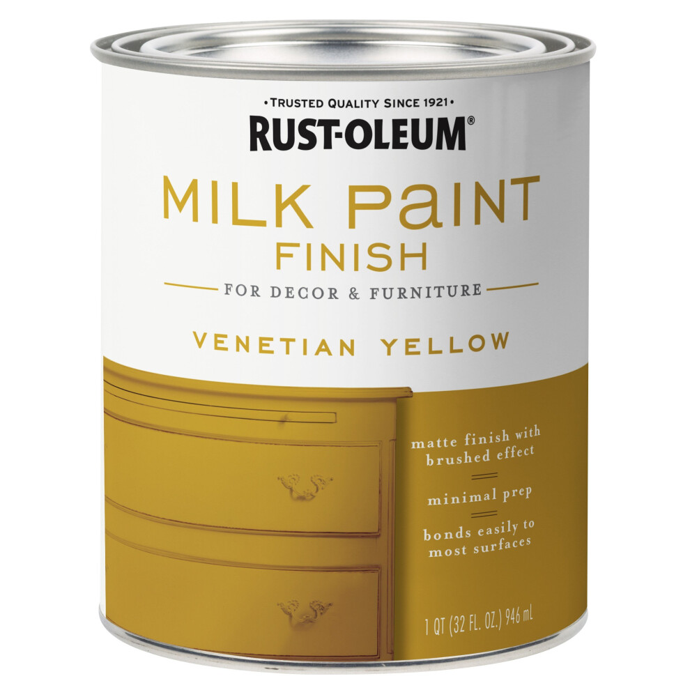 RustOleum 334195 Milk Paint Finish  Quart  Venetian Yellow 32 Fl Oz Pack of 1