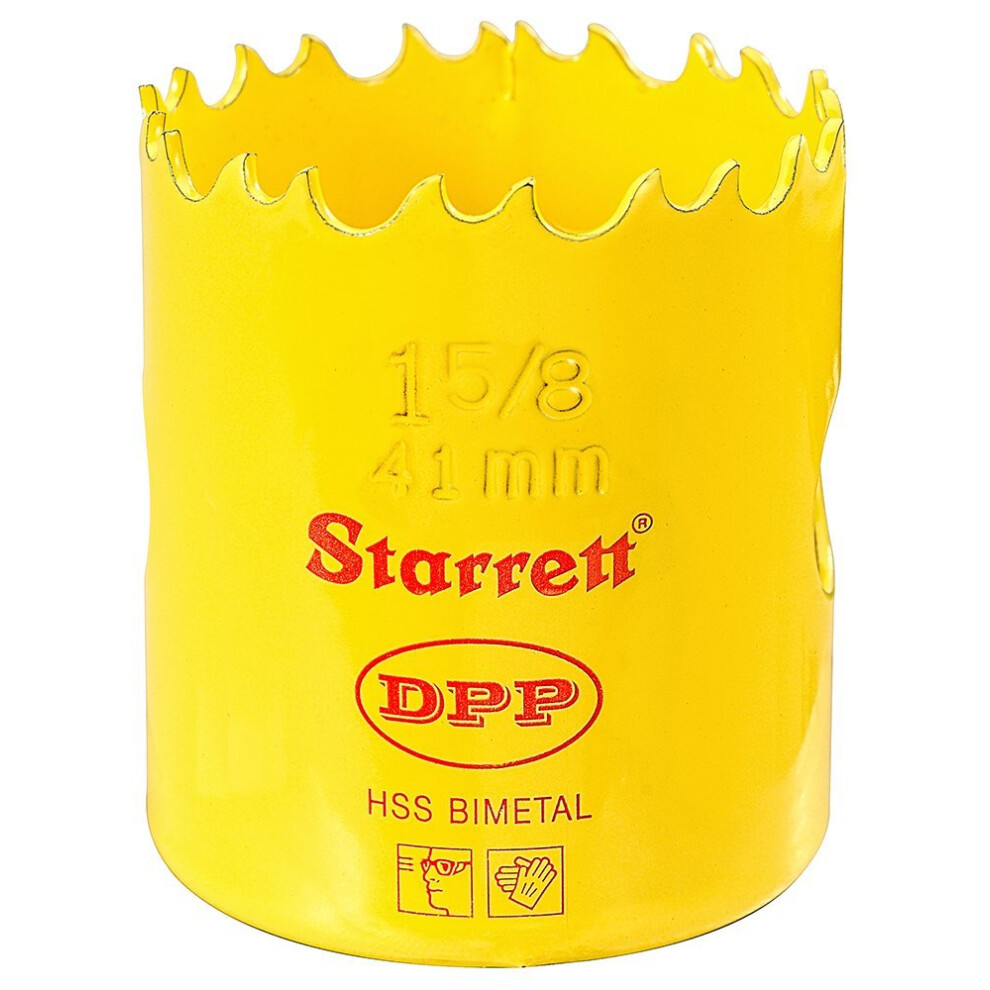 Starrett DH0158 BiMetal Dual Pitch Professional Hole Saw  HSS Teeth  158 Diameter  158 Cutting Depth  5818 Thread