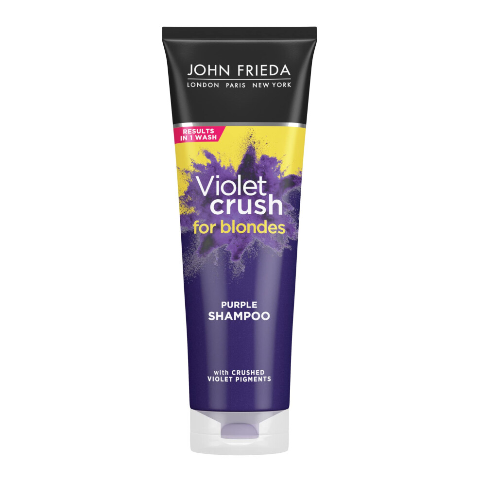 John Frieda Violet Crush Purple Shampoo for Blonde Hair  Blonde Toner Neutralizes Brassy Yellow Tones for Bleached  Platinum  an