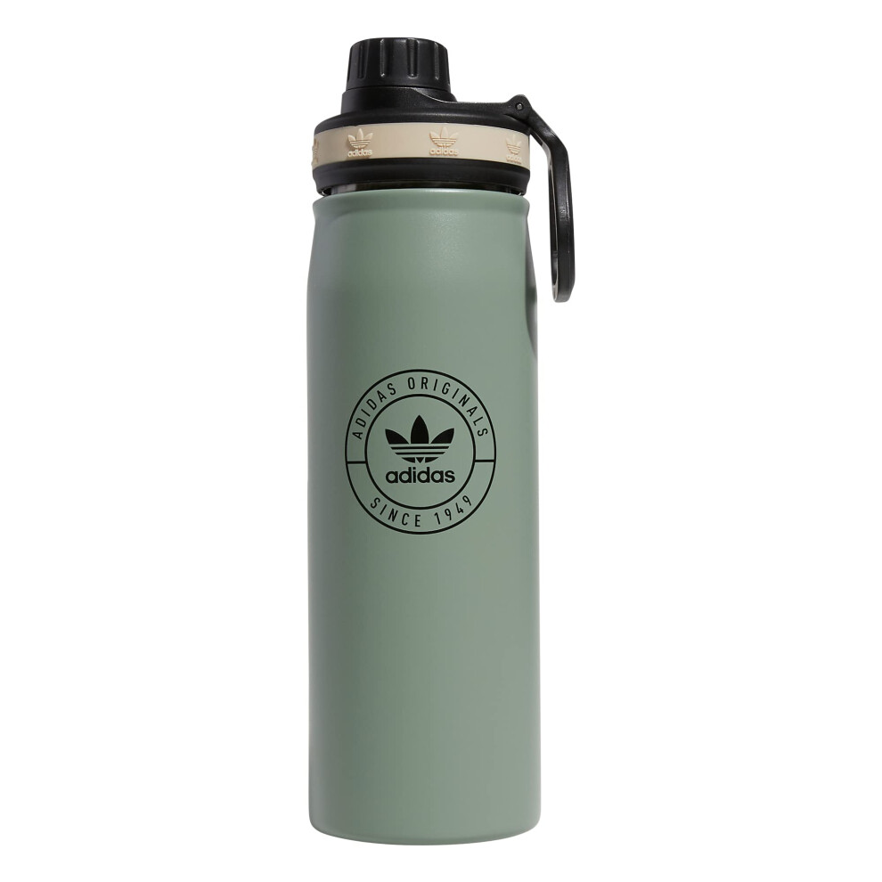 adidas Originals 600 Ml 20 Oz Metal Water Bottle  HotCold DoubleWalled Insulated 188 Stainless Steel  Silver GreenBlackWo