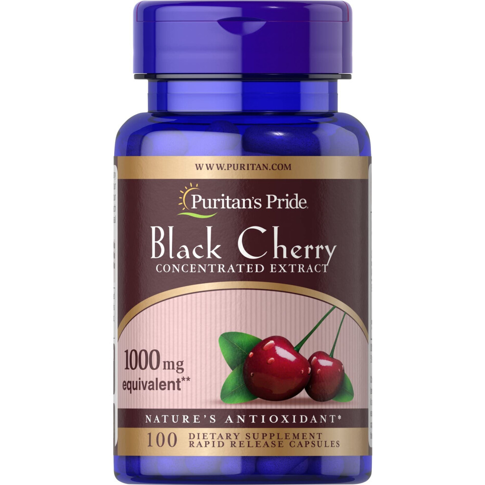 Puritans Pride Black Cherry Extract 1000mg  100 Count 19373