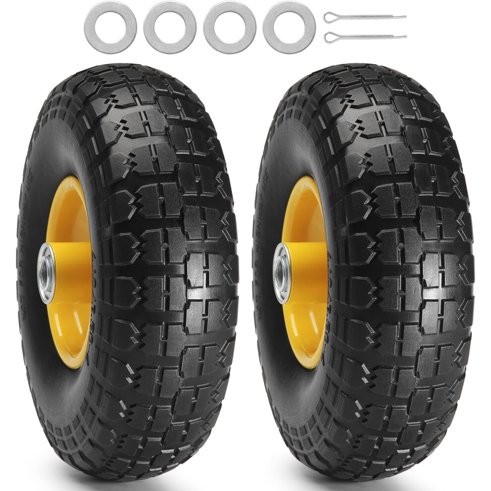 2Pack VEVOR 10Inch Solid Rubber Tires and Wheels  4103504 Flat Free Tubeless Tires and Wheels with 58 Axle Bore Hol