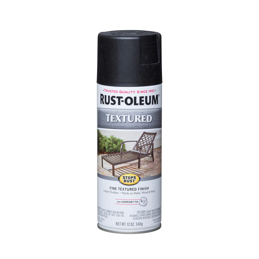 RustOleum 7220830 Textured Spray Paint  12 oz  Black