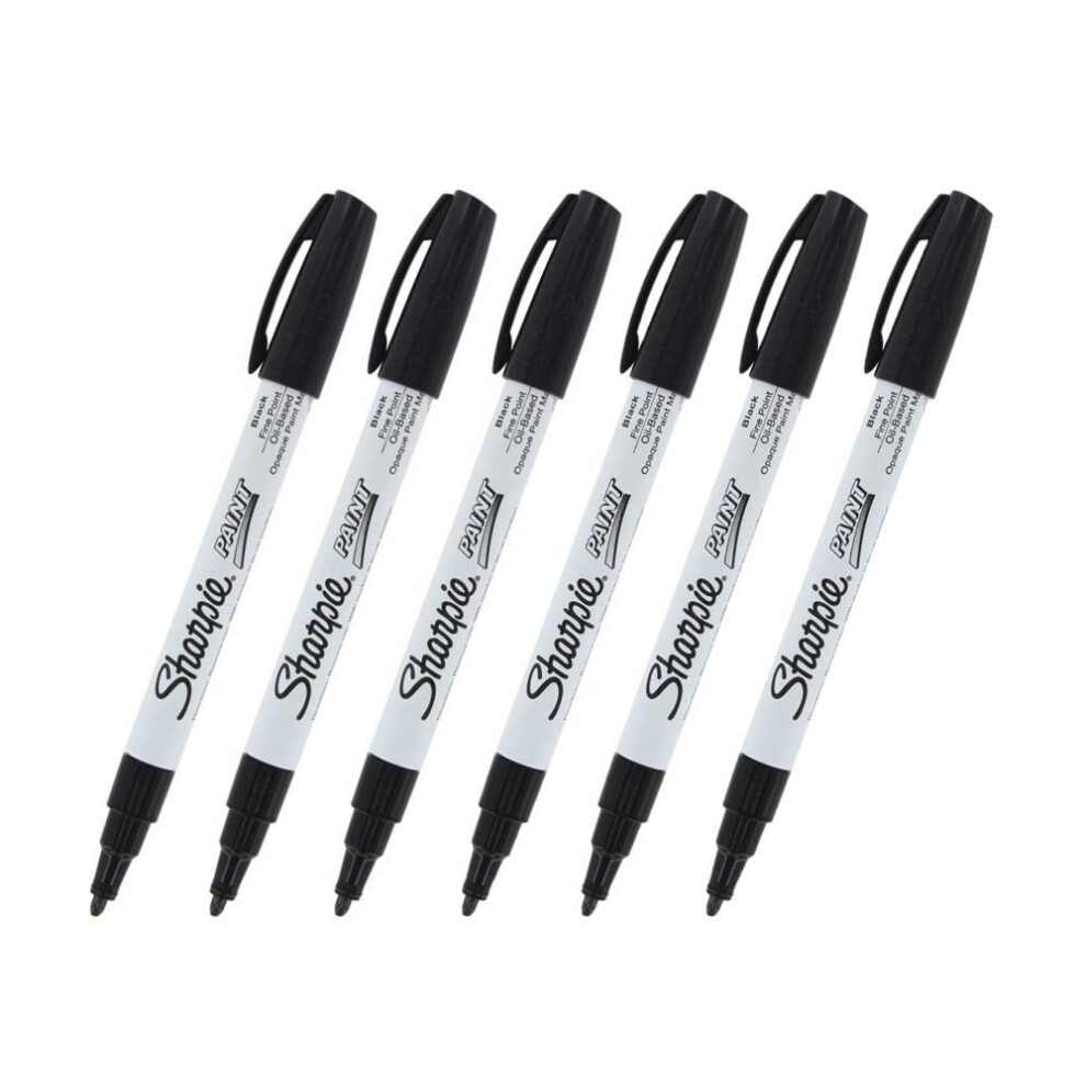 Sharpie  Fine Point Paint Marker Set of 6  Black  Permanent  Quick Drying