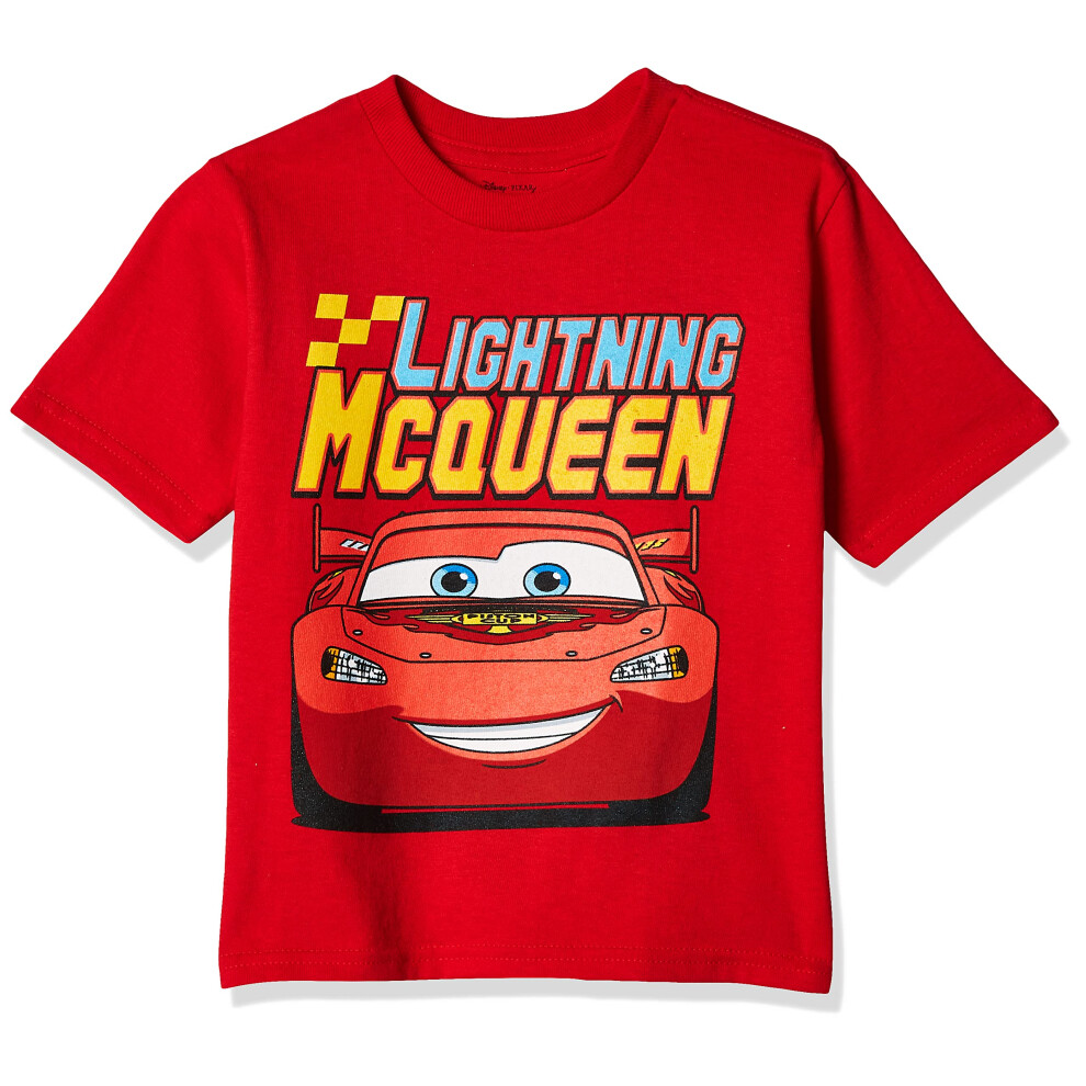 Disney Little Boys Toddler Cars Lightning Mcqueen Toddler TShirt  Red  2T