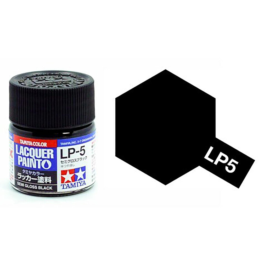 TAMIYA Lacquer Paint LP5 Semi Gloss Black 10 ML TAM82105 Lacquer Primers  Paints