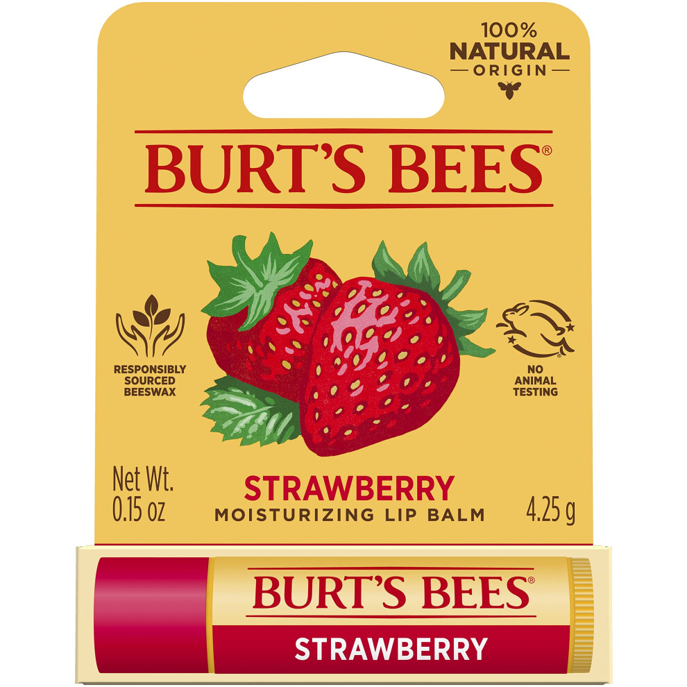 Burts Bees Moisturizing Lip Balm  Strawberry  015 Ounce