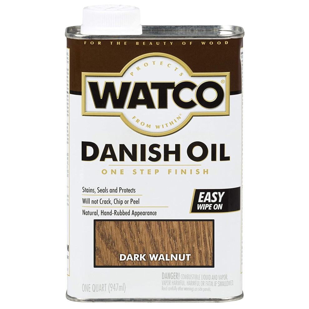 RustOleum Watco 242220 Danish Oil Wood Finish  Low VOC  Quart  Dark Walnut