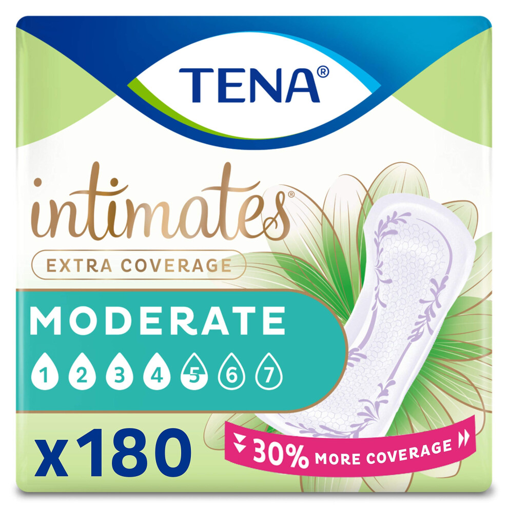 TENA Incontinence Pads  Bladder Control  Postpartum for Women  Moderate Absorbency  Extra Coverage  Intimates  180 Count