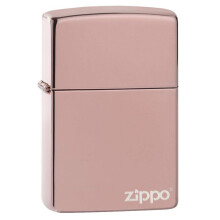 Zippo High Polish Rose Gold Zippo Logo Pocket Lighter