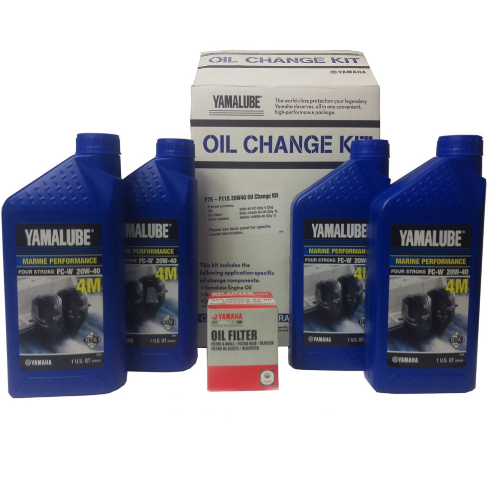 Yamaha LUBMRNMDKT21 Yamalube F75  F115 Outboard Oil Change Kit  20W40