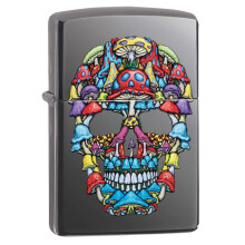 Accendino Zippo Design Teschio Fungo Black Ice