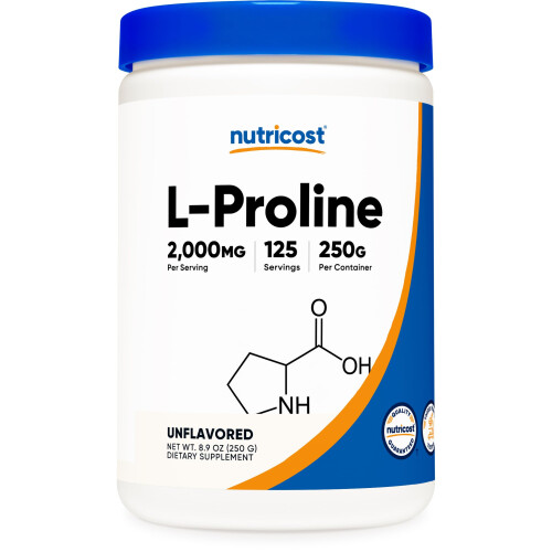 Nutricost, L-Proline, Non Aromatisée, 8,8 oz (250 g)