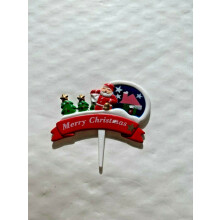 (Christmas Merry Christmas) Christmas Themed Cupcake Wrappers and Picks