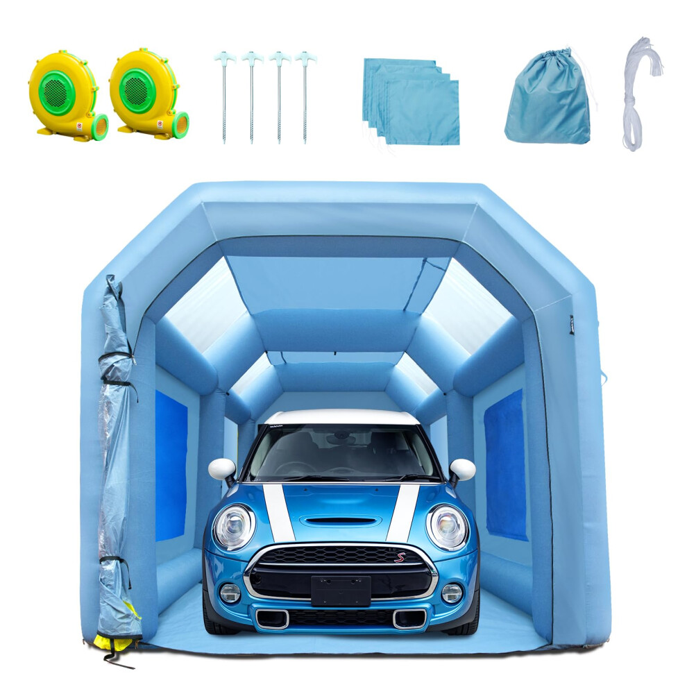 VEVOR 20x10x8ft Inflatable High Powerful 480W750W Blowers Spray Booth Paint Air Filter System for Car Parking Tent Workstation