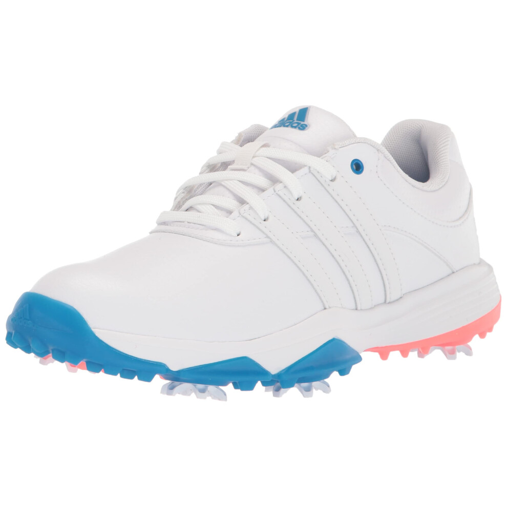 adidas Junior TOUR360 22 Golf Shoes  Footwear WhiteIron MetallicBlue Rush  5 US Unisex Big Kid