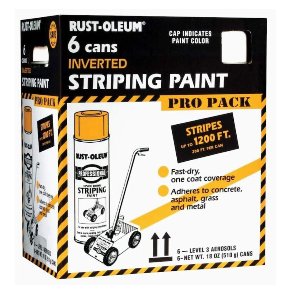 RustOleum P2593849 Professional Striping Spray Paint Contractor Pack  18 oz  White Pack of 6