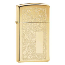 Zippo Venetian Slim High Polish Brass Pocket Lighter