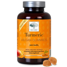 New Nordic, Gommes Végétaliennes au Curcuma avec Extrait de Curcuma, Mangue-Orange, 60 Gommes