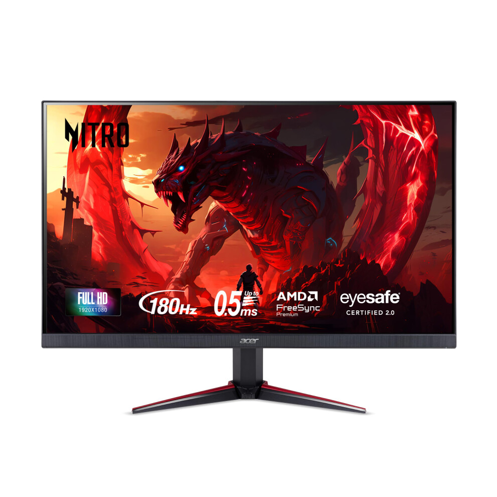 Acer Nitro 27 Full HD 1920 x 1080 PC Gaming IPS Monitor  AMD FreeSync Premium  180Hz Refresh  Up to 05ms  HDR10 Support