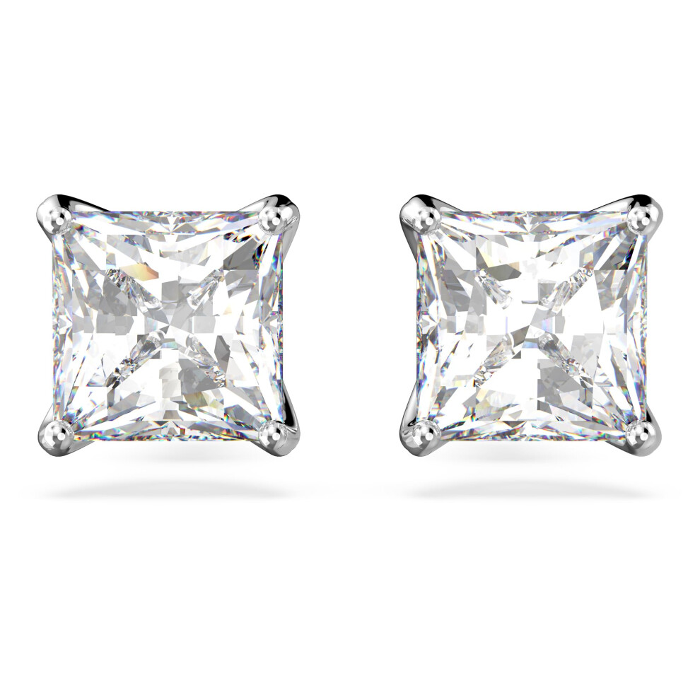 Swarovski Stilla Attract Rhodium Plated And Zirconia Studd Earrings 5430365 For Women