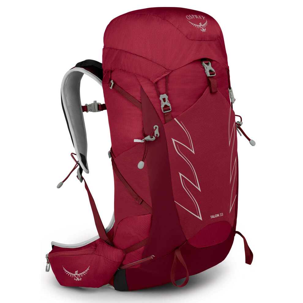 Osprey Talon 33L Mens Hiking Backpack with Hipbelt  Cosmic Red  SM