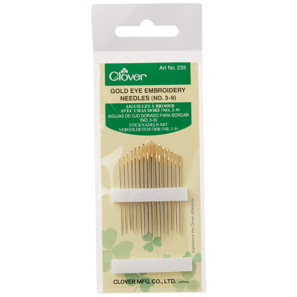 Clover Gold Eye Embroidery Needles Size 39  16 Pack