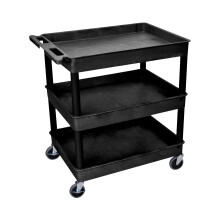 LUXOR TC111B Large Tub Cart Three Shelves