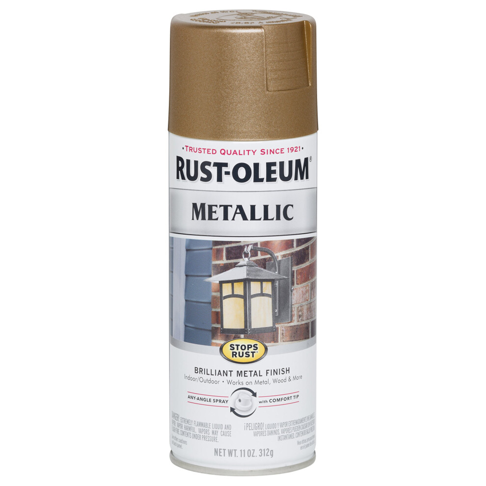 RustOleum 7274830 Stops Rust Metallic Spray Paint  11 Ounce  Antique Brass