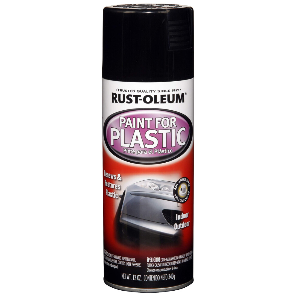 RustOleum Black Automotive 248649 12Ounce Paint for Plastic Spray  Gloss  11 Ounce Pack of 1  12 Ounce