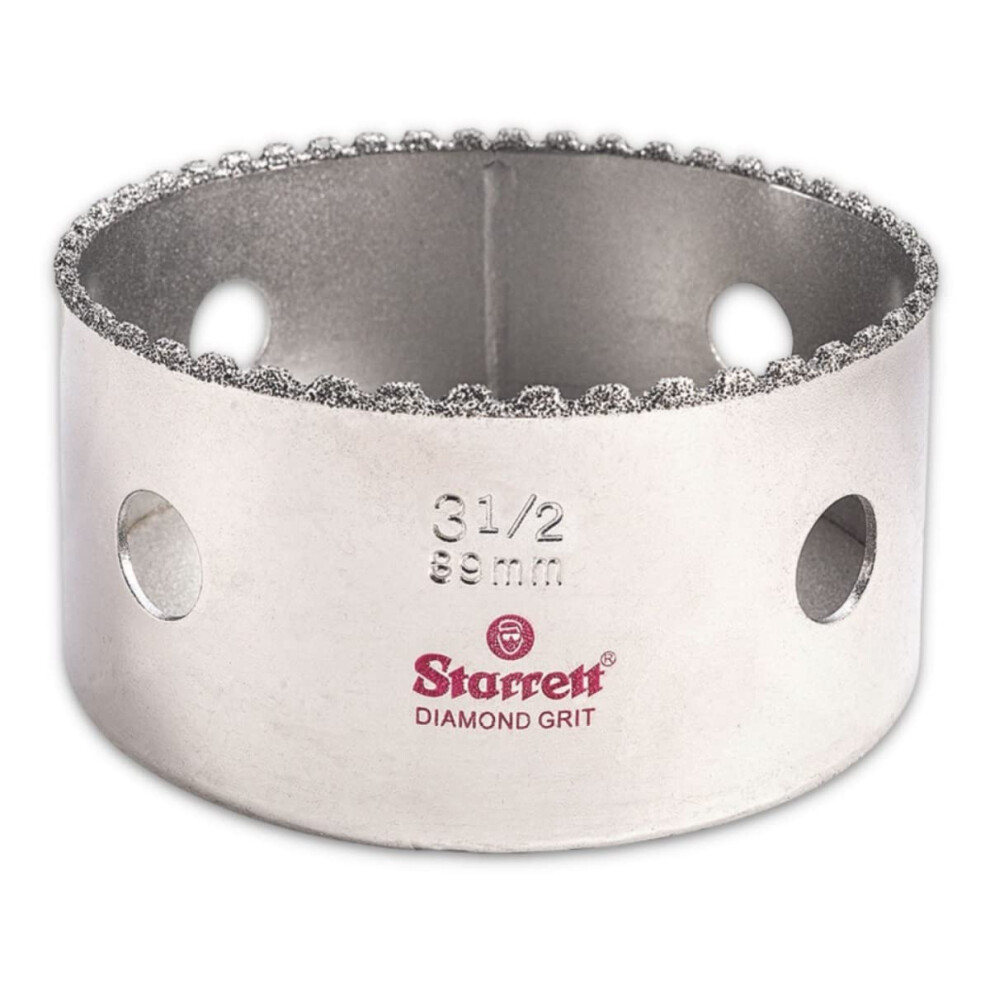 Starrett Diamond Grit Hole Saw  Ideal for Drilling Small Diameter Holes  312 Diameter  158 Cutting Depth  5818 Threa