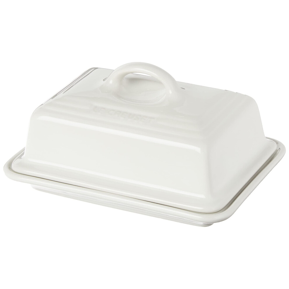 Le Creuset Stoneware European Butter Dish  White