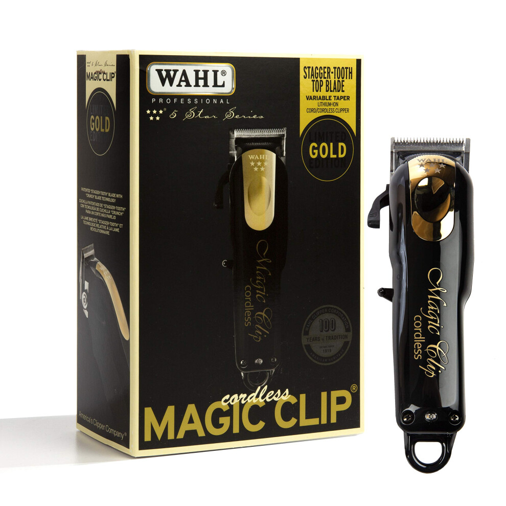 Wahl Professional 5 Star Limited Edition Gold Cordless Magic Clip 8148  Black  1 Count
