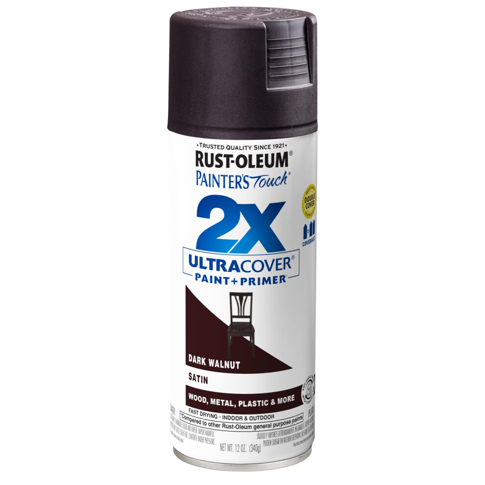 RustOleum 334064 Painters Touch 2X Ultra Cover Spray Paint  12 oz  Satin Dark Walnut