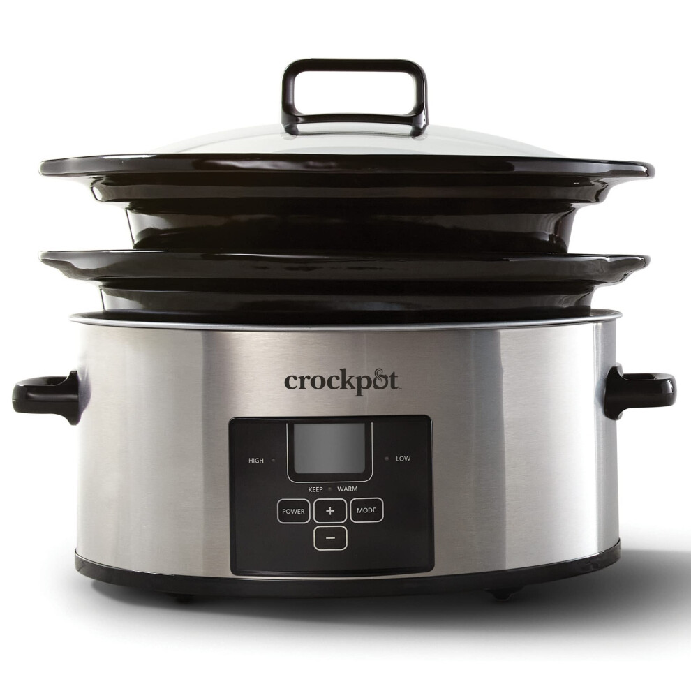 CrockPot ChooseaCrock 6 Quart and Split 25 Quart Double Slow Cooker and Food Warmer  Programmable Slow Cooker with Timer  St