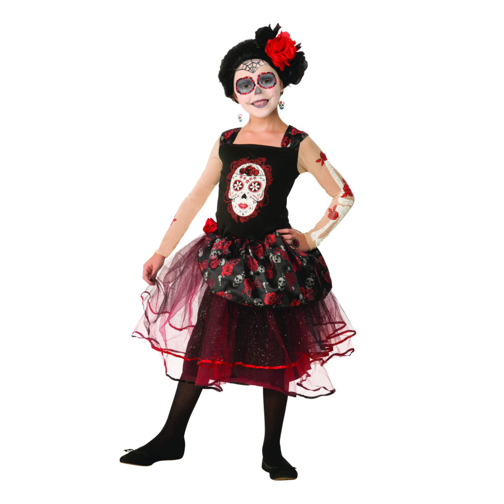 Forum Novelties Kids Day Of The Dead Rosa Senorita Costume  Multicolor  Small