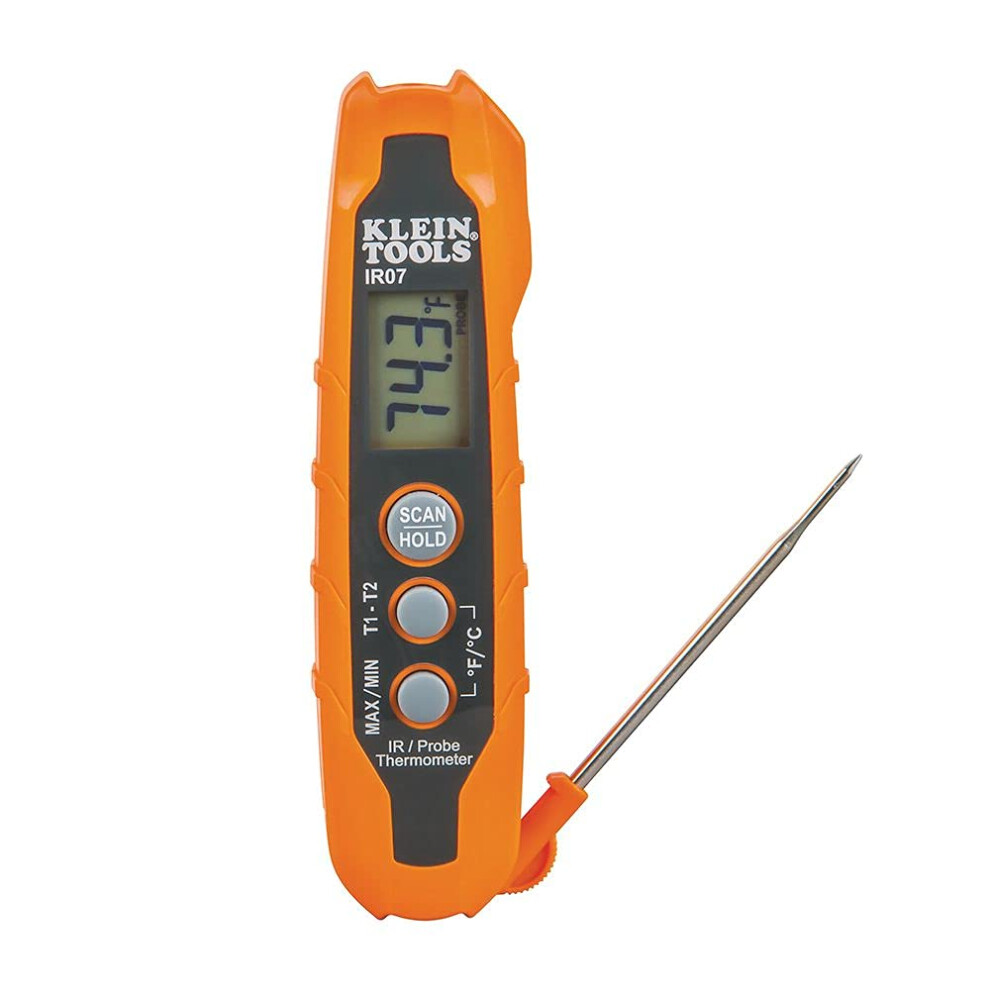 Klein Tools IR07 Dual Infrared IR and Probe Pocket Size LCD Digital Thermometer