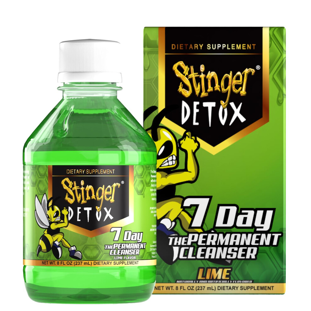 Stinger Detox 7Day Permanent Drink  Lime Flavor  8 FL OZ